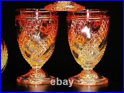 Magnificent (7) Piece Decanter Set by Baccarat, Rose Tiente Diamond and Swirl