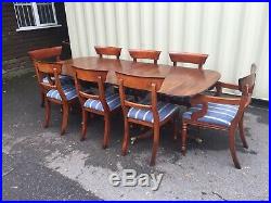 Magnificent set 8 William IV style Bar back mahogany chairs French polished