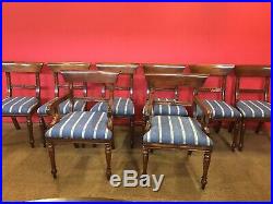 Magnificent set 8 William IV style Bar back mahogany chairs French polished