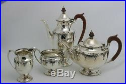 Mappin and Webb Sterling Silver Coffee Tea Set Art Deco Design