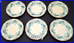 Minton Majolica Secessionist Ware Art Nouveau Glazed Antique c. 1800's-Set of 6