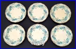 Minton Majolica Secessionist Ware Art Nouveau Glazed Antique c. 1800's-Set of 6