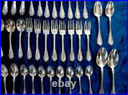 Northumbria Normandy Rose Sterling Silver flatware for 8 62 pc 1982 gr