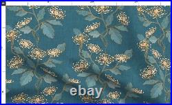 Nouveau Blue Art Antique Floral 100% Cotton Sateen Sheet Set by Spoonflower