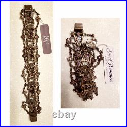 Nwt Sweet Romance Flower Art Nouveau Lilac Necklace, Earrings, Bracelet Set