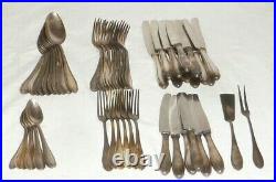 Old Gravurius Art Nouveau Silver Cutlery 90 Dining Cutlery Set