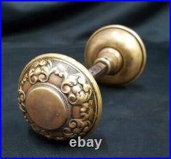 One Set of Solid Brass Art Nouveau Door Knobs