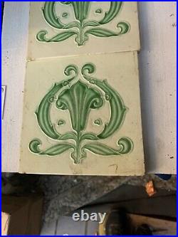 Original Victorian Fireplace Set 10 ART NOUVEAU Fireplace Tiles