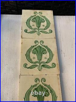 Original Victorian Fireplace Set 10 ART NOUVEAU Fireplace Tiles