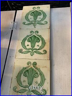 Original Victorian Fireplace Set 10 ART NOUVEAU Fireplace Tiles