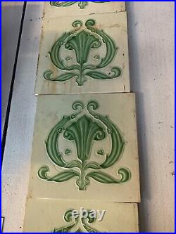 Original Victorian Fireplace Set 10 ART NOUVEAU Fireplace Tiles