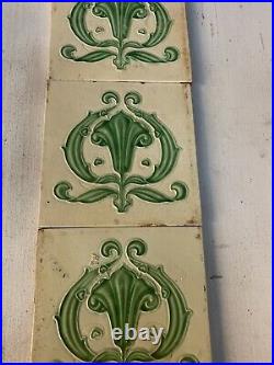 Original Victorian Fireplace Set 10 ART NOUVEAU Fireplace Tiles