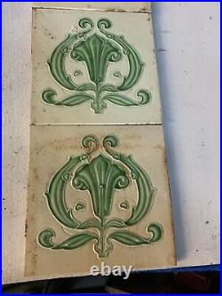 Original Victorian Fireplace Set 10 ART NOUVEAU Fireplace Tiles