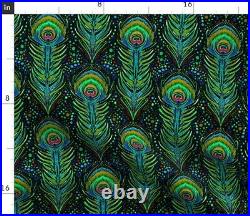 Peacock Feathers Art Nouveau Vintage 100% Cotton Sateen Sheet Set by Roostery