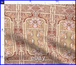 Pink Art Nouveau Victorian Inspired 100% Cotton Sateen Sheet Set by Spoonflower