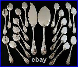 Puiforcat Iris Antique Ice Cream Set French Sterling Silver Art Nouveau Flatware