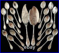 Puiforcat Iris Antique Ice Cream Set French Sterling Silver Art Nouveau Flatware