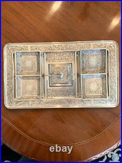 Rare Antique Art Nouveau Sterling Silver Smoking Set Kerr Mint