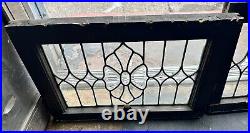 Rare Antique Set 2 Matching Heavy beveled Leaded glass windows Art Nouveau