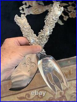 Rare Art Nouveau Sterling Silver Fish Serving Set Shiebler