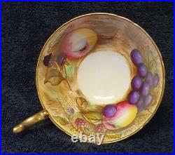 Rare Aynsley Orchard Gold Cup And Saucer Trio 3 Piece Set Art Nouveau Deco