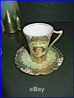 Rare & Beautiful Rs Prussia Madame Recamier / Lebrun Portrait Chocolate Set