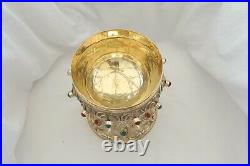 Rare Cast Art Nouveau Hm Sterling Silver Gilt Stone Set Chalice Cup