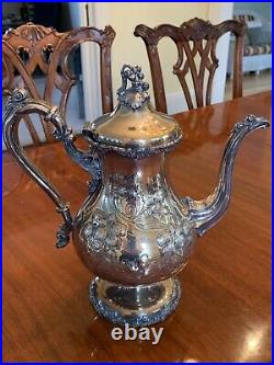 Rare Fancy Coffee Tea Set Silver Plate Meriden Britannia Co. Mint