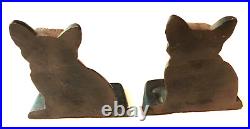 Rare Set 1910 Cat Art Nouveau Cast Iron Original Unmarked Early Hubley Bookends