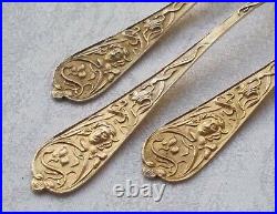 Rare Set 6 Dessert Spoons Art Nouveau WMF Style 800 Silver Italy 1900