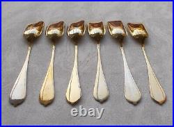 Rare Set 6 Dessert Spoons Art Nouveau WMF Style 800 Silver Italy 1900