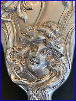Rare Set Antique Kerr American Beauty Art Nouveau Sterling Silver Vanity Set