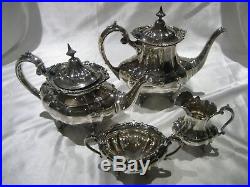 Reed And Barton Hampton Court 4 Piece Sterling Silver Coffee And Tea Set