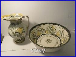 Royal Doulton Lily Pattern Art Nouveau Pitcher and Bowl Set