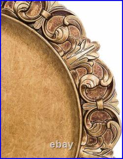 SET of 6 Luxury Designer Bronze 14.25 Charger Plate Baroque Embossed STUNNING