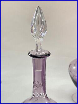 Saint Louis Liquor Service Amethyst Crystal Art Nouveau Liquor Set