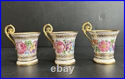 Set 14 Pics Antique Dresden Germany Hand-Painted Floral Chocolate Set