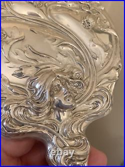Set 4 Antique Kerr American Beauty Unger Art Nouveau Sterling Silver Vanity Set
