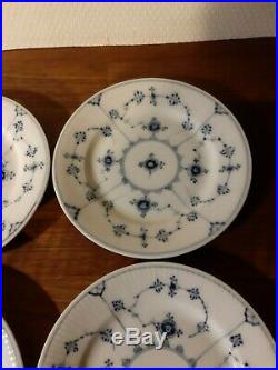 Set 4 OLD Side Plates BLUE FLUTED Plain # 1-181 Royal Copenhagen 15½ cm fact 1st