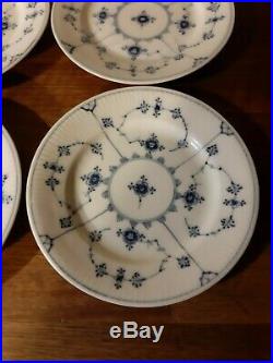 Set 4 OLD Side Plates BLUE FLUTED Plain # 1-181 Royal Copenhagen 15½ cm fact 1st