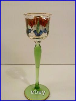 Set/8 Theresienthal Meyr's Neffe Art Nouveau Hand Painted Cordial Glasses