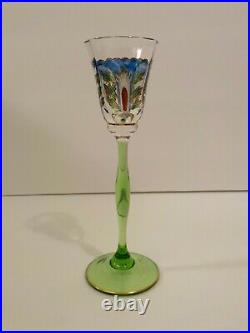 Set/8 Theresienthal Meyr's Neffe Art Nouveau Hand Painted Cordial Glasses