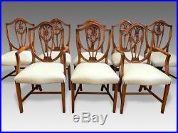 Set 8 to 22 plus Ivory leather Prince of Wales style Chairs Pro French polished