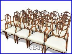 Set 8 to 22 plus Ivory leather Prince of Wales style Chairs Pro French polished