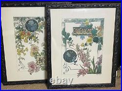 Set Framed Art Nouveau Floral Botanical Framed Flower Prints Henry Lambert 16x20