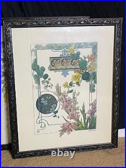 Set Framed Art Nouveau Floral Botanical Framed Flower Prints Henry Lambert 16x20