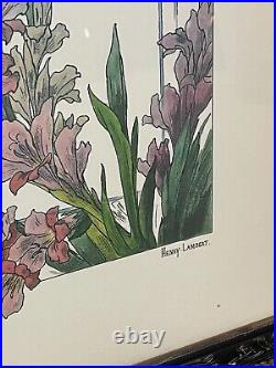 Set Framed Art Nouveau Floral Botanical Framed Flower Prints Henry Lambert 16x20