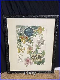 Set Framed Art Nouveau Floral Botanical Framed Flower Prints Henry Lambert 16x20