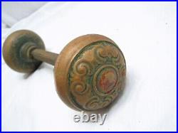 Set Matching Art Nouveau Victorian Brass Door Knob Push Plate Pull Ornate Doorkn