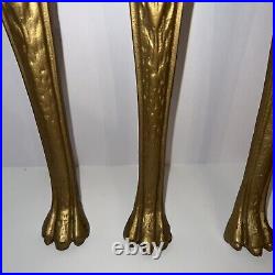 Set Of 4 15 1/2Antique stunning Cast Iron Art Nouveau Bench Legs Claw Ball Feet